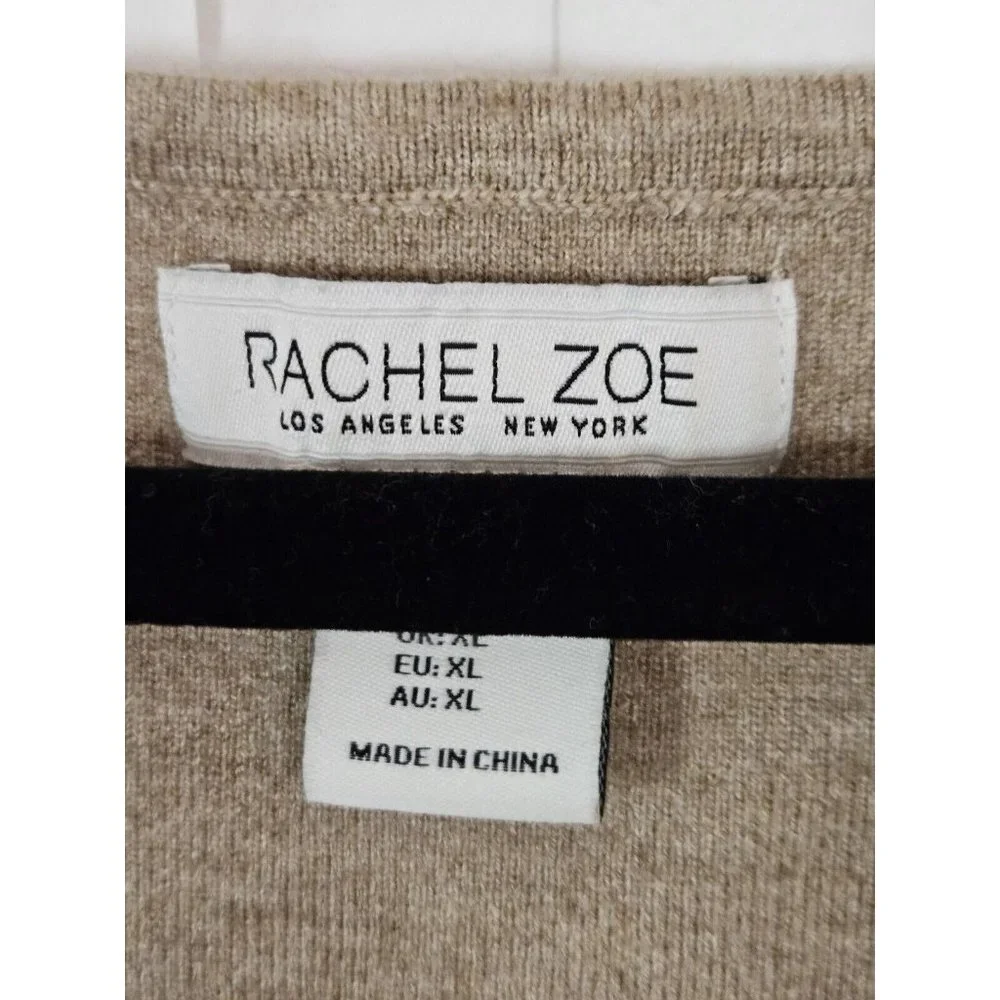 Rachel Zoe Tan Pullover Scoop Neck Knit Sweater Vest Size XL